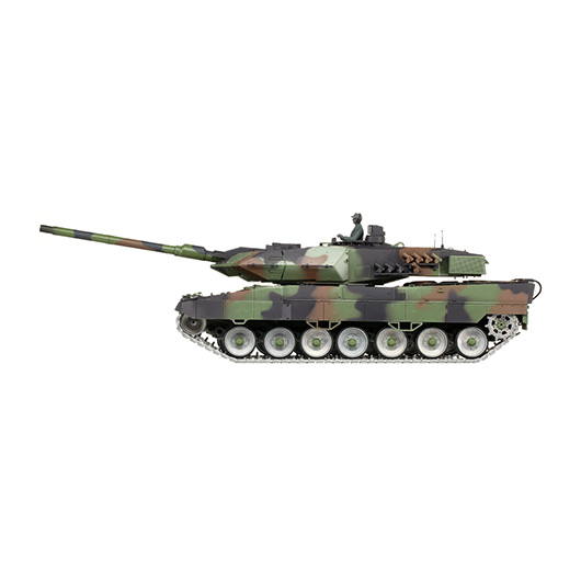Amewi Rc Panzer Leopard 2A6 tarn, 1:16, RTR, Professional Line IR+BB Rauch & Sound Metallgetriebe Metallketten Bild 2