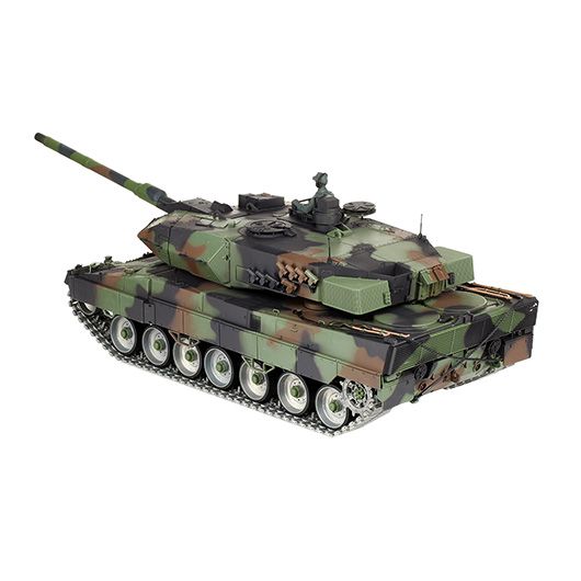 Amewi Rc Panzer Leopard 2A6 tarn, 1:16, RTR, Professional Line IR+BB Rauch & Sound Metallgetriebe Metallketten Bild 3