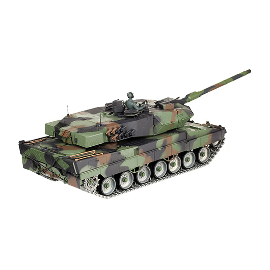 Amewi Rc Panzer Leopard 2A6 tarn, 1:16, RTR, Professional Line IR+BB Rauch & Sound Metallgetriebe Metallketten Bild 4