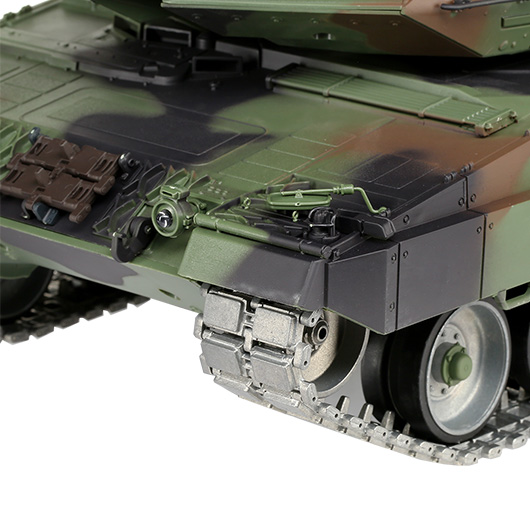 Amewi Rc Panzer Leopard 2A6 tarn, 1:16, RTR, Professional Line IR+BB Rauch & Sound Metallgetriebe Metallketten Bild 7