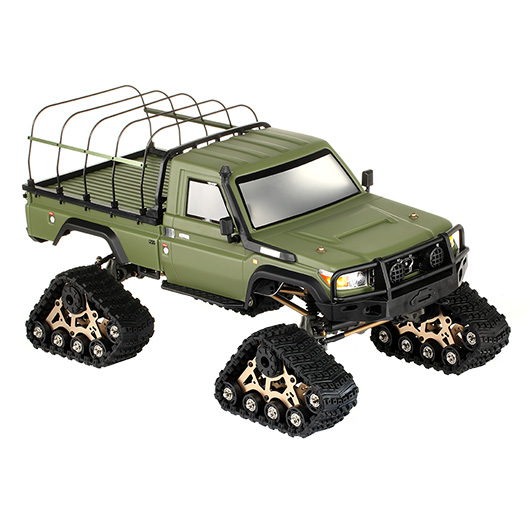 Amewi AMXROCK RCX10PTS 1:10 Crawler Profi inkl. Kettenfahrwerk Militr Grn