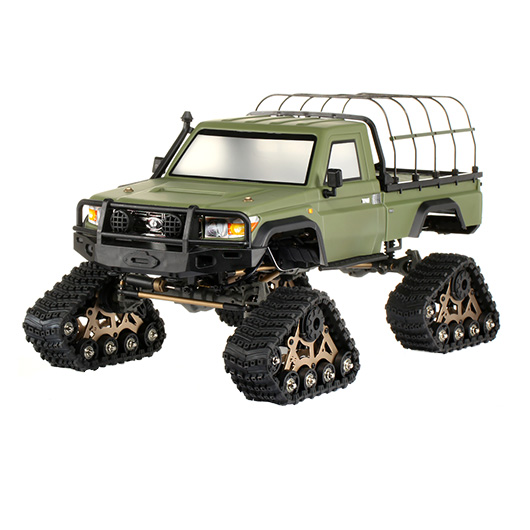 Amewi AMXROCK RCX10PTS 1:10 Crawler Profi inkl. Kettenfahrwerk Militr Grn Bild 1