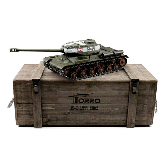 Torro RC Panzer IS-2 grn Profi-Edition 1:16 schussfhig, Rauch & Sound, Metallgetriebe und Metallketten, RTR