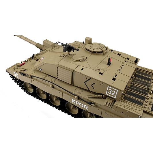 Heng-Long RC Panzer Challenger 2, sand 1:16 schussfhig, Infrarot-Gefechtssystem, Rauch & Sound, Metallgetriebe, Metallkette Bild 2