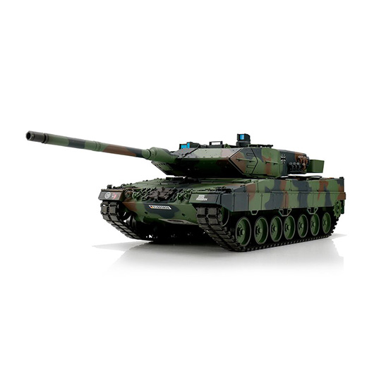Heng-Long RC Panzer Leopard 2A6, tarn 1:16 schussfhig, Infrarot-Gefechtssystem, Rauch & Sound, Metallgetriebe, Metallketten Bild 1
