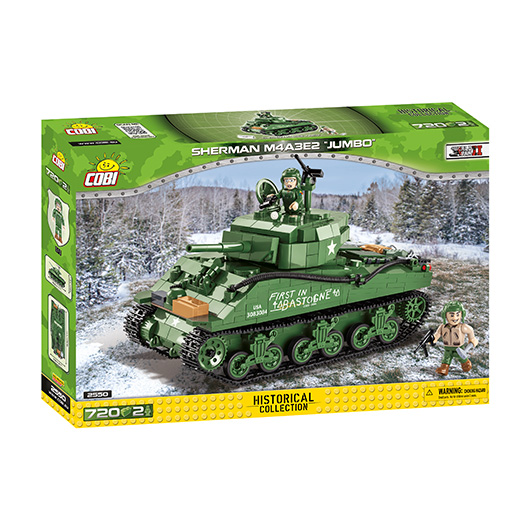 Cobi Historical Collection Bausatz Panzer M4A3E2 Sherman Jumbo 720 Teile 2550 Bild 2