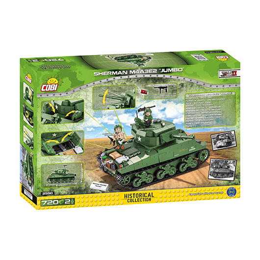 Cobi Historical Collection Bausatz Panzer M4A3E2 Sherman Jumbo 720 Teile 2550 Bild 3