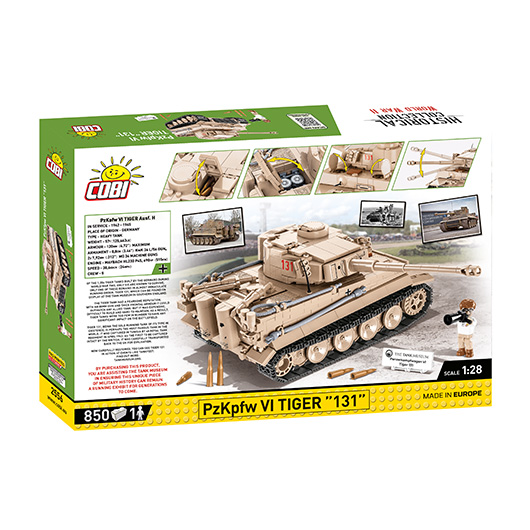 Cobi Historical Collection Bausatz Panzer PzKpfw VI Tiger 131 850 Teile 2556 Bild 3
