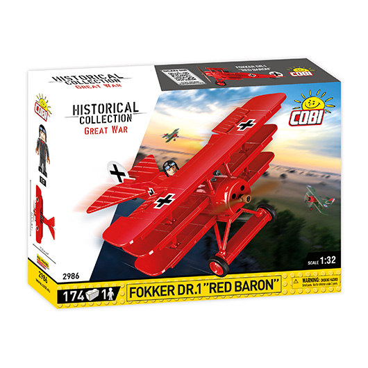 Cobi Historical Collection Bausatz Flugzeug Fokker Dr.1 Red Baron 174 Teile 2986 Bild 2