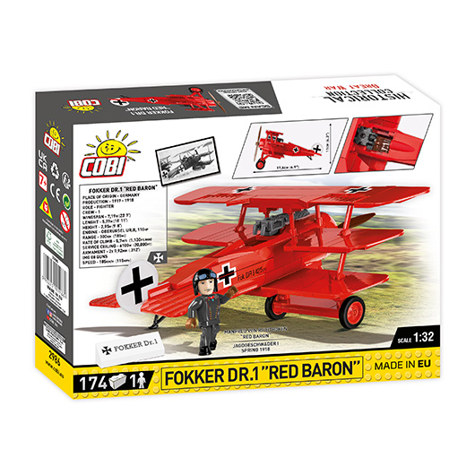 Cobi Historical Collection Bausatz Flugzeug Fokker Dr.1 Red Baron 174 Teile 2986 Bild 3