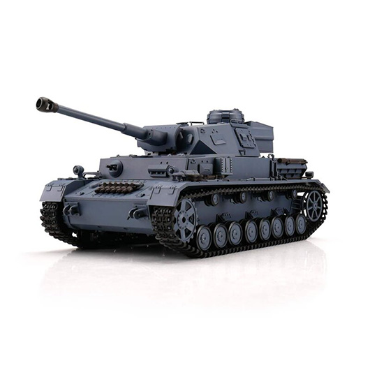 Heng-Long RC Panzer PzKpfw IV, grau 1:16 schussfhig, Infrarot-Gefechtssystem, Rauch & Sound, Metallgetriebe, Metallketten, 