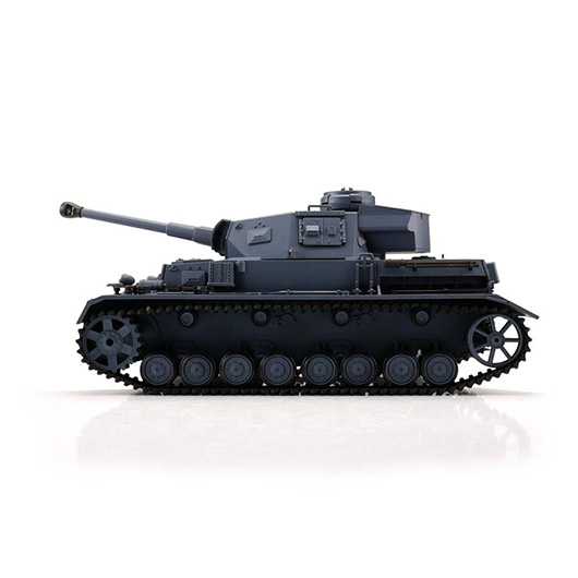 Heng-Long RC Panzer PzKpfw IV, grau 1:16 schussfhig, Infrarot-Gefechtssystem, Rauch & Sound, Metallgetriebe, Metallketten,  Bild 1