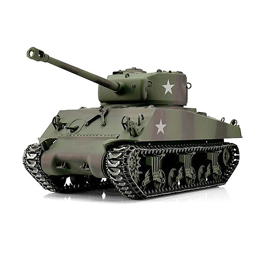 Torro RC Panzer M4A3 Sherman 76mm, grn Profi-Edition 1:16 schussfhig, Rauch & Sound, Metallgetriebe und Metallketten, RTR Bild 1