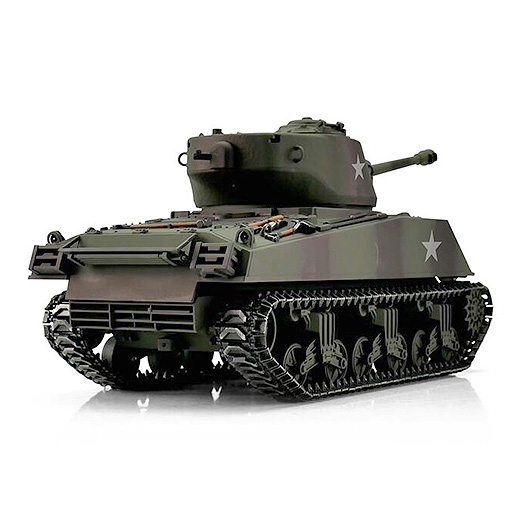 Torro RC Panzer M4A3 Sherman 76mm, grn Profi-Edition 1:16 schussfhig, Rauch & Sound, Metallgetriebe und Metallketten, RTR Bild 2