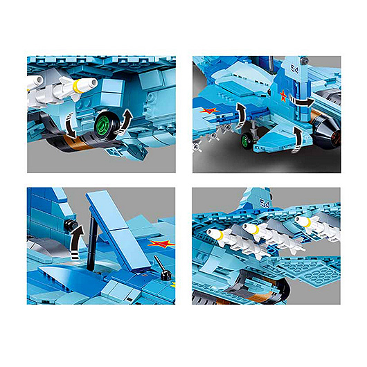 Sluban Bauset Sowjet Jet 2 in 1 blau 1040 Teile M38-B0985 Bild 2