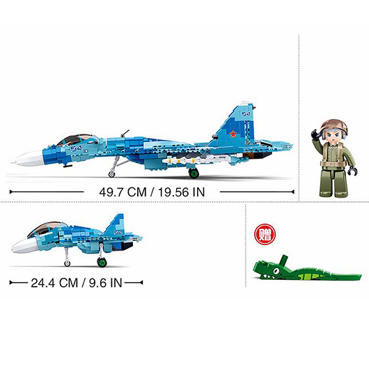Sluban Bauset Sowjet Jet 2 in 1 blau 1040 Teile M38-B0985 Bild 3