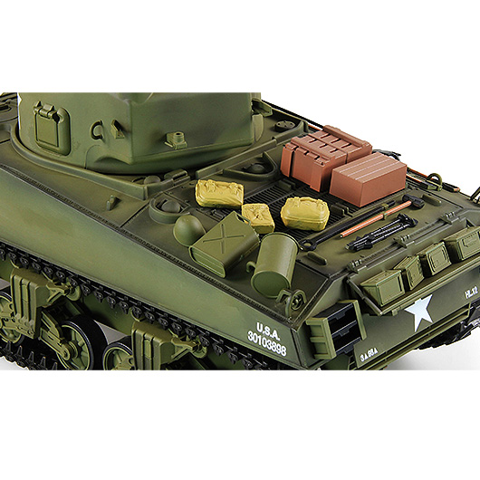 Amewi Rc Panzer U.S. M4A3 Sherman oliv, 1:16, Advanced Line RTR, schussfhig, Infrarotsystem, Rauch & Sound Bild 4