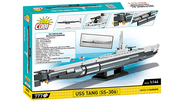 Cobi Historical Collection Bausatz U-Boot USS Tang - SS-306 777 Teile 4831 Bild 3