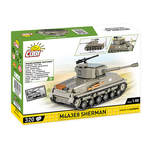 Cobi Historical Collection Bausatz Panzer M4A3E8 Sherman 1:48 320 Teile 2711 Bild 2