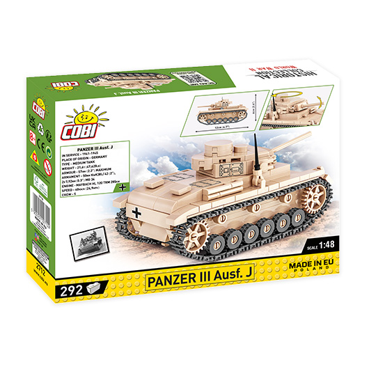 Cobi Historical Collection Bausatz Panzer III Ausf. J 1:48 292 Teile 2712 Bild 2