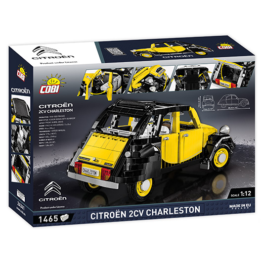 Cobi Youngtimer Collection Bausatz 1:12 Citroen 2CV Charleston gelb / schwarz 1465 Teile 24341 Bild 4
