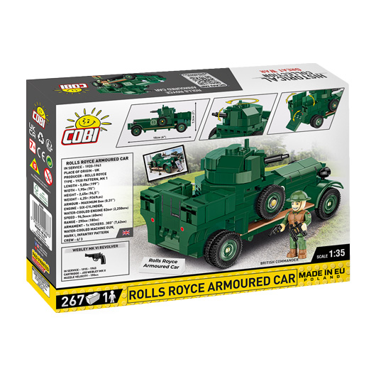 Cobi Historical Collection Bausatz Panzerwagen Rolls Royce Armoured Car 1920 Pattern Mk I 267 Teile 2988 Bild 2