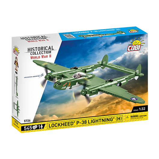 Cobi Historical Collection Bausatz Flugzeug Lockheed P-38H Lightning 545 Teile 5726 Bild 2