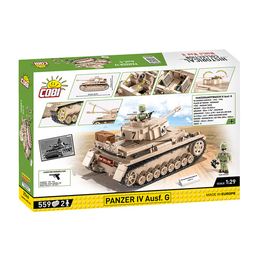 Cobi Historical Collection Bausatz Panzer IV Ausf. G DAK-Edition 559 Teile 2546 Bild 3