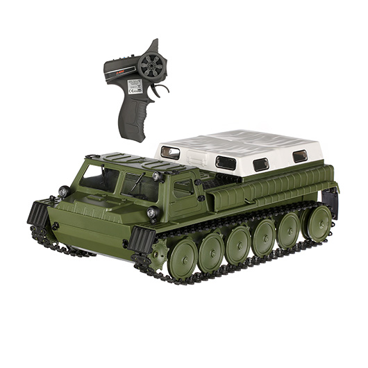 Amewi RC Militr Kettenfahrzeug GAZ-71 1:16 RTR 2,4GHZ oliv inkl. Beleuchtung