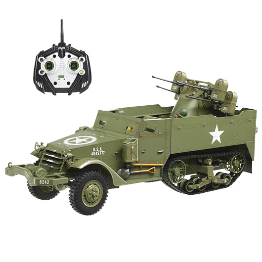 Torro RC M16 Halbkettenfahrzeug 1:16 RTR 2,4 Ghz mit Vierlingsflak oliv