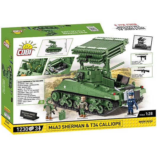 Cobi Historical Collection Bausatz Panzer M4A3 Sherman mit T34 Calliope Raketenwerfer 1230 Teile 2569 - Executive Edition Bild 3