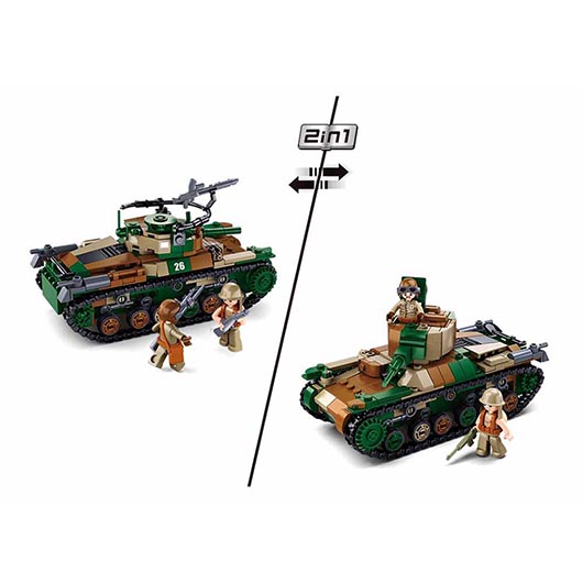 Sluban Bauset WWII Type 97 Medium Tank 2in1 563 Teile M38-B1107 Bild 3