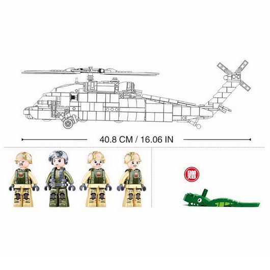 Sluban Bauset US Medical Army Helicopter 692 Teile M38-B1012 Bild 3