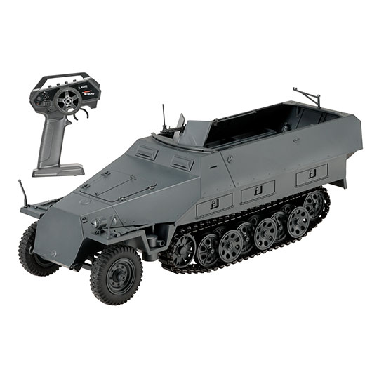Torro RC 1:16 Sd. Kfz. 251/1 Ausf. D Halbkettenfahrzeug RTR Set mit Akku, Licht und Sound grau