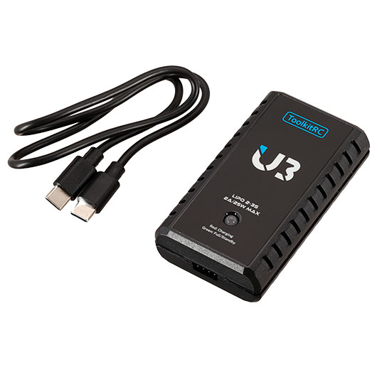 ToolkitRC U3 Ladegert f. LiPo 2-3 2A 25W 9-20V / USB-Ladegert TK13400