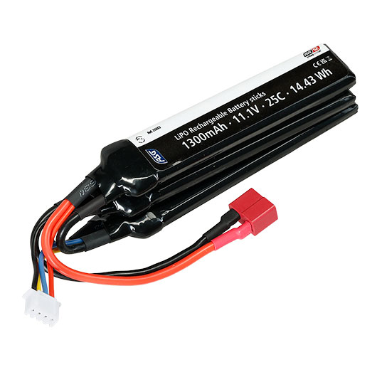 ASG LiPo Akku 11,1V 1300mAh 25C Small Tri-Panel Type mit T-Stecker Anschluss Bild 2