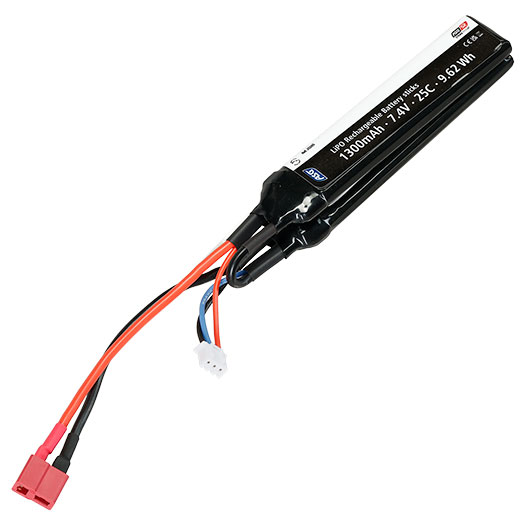 ASG LiPo Akku 7,4V 1300mAh 25C Two-Panel Type mit T-Stecker Anschluss Bild 1