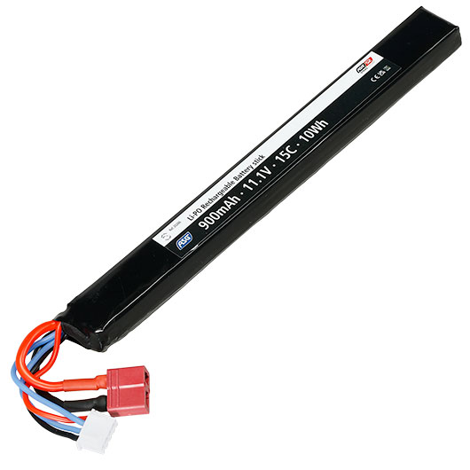 ASG LiPo Akku 11,1V 900mAh 15C Stick-Type mit T-Stecker Anschluss Bild 2