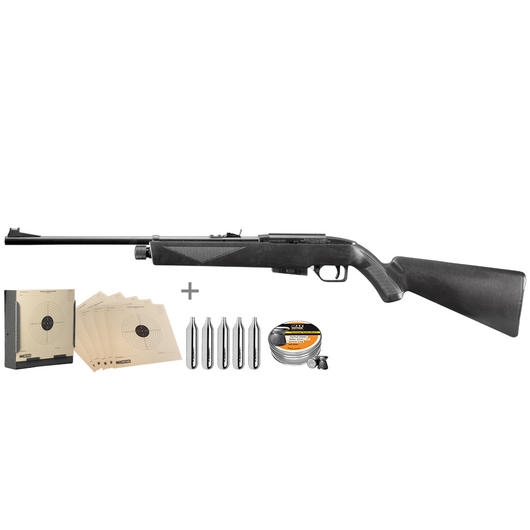 Crosman 1077 AirSource CO2 Luftgewehr 4,5mm Diabolo inkl. Kugelfang, Zielscheiben, Munition u. Kapseln