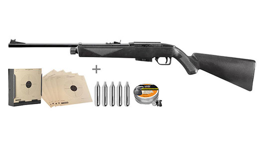 Crosman 1077 CO2 Luftgewehr 4,5 mm Diabolo Set mit Kugelfang, Diabolos und CO2