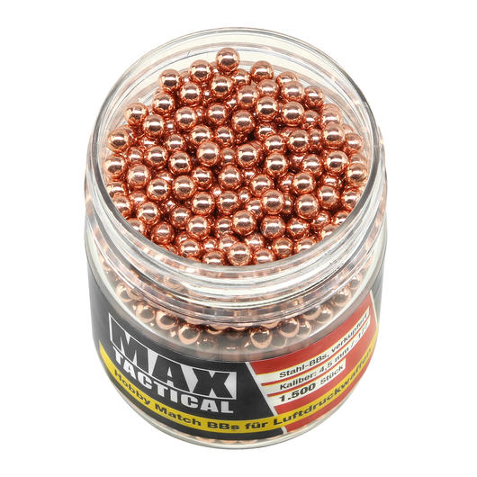 Max Tactical Stahl-BBs verkupfert Kal. 4,5 mm 1500er Schnelllader Bild 1