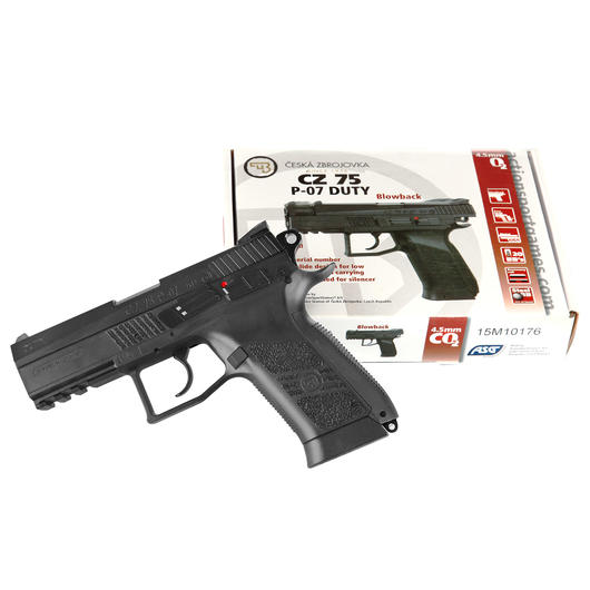 ASG CZ 75 P-07 Duty CO2 Luftpistole Kal. 4,5mm BB Blowback schwarz Bild 5