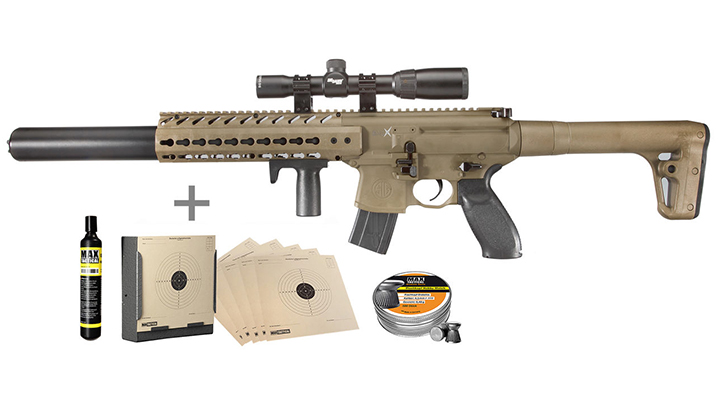 Sig Sauer MCX CO2 Luftgewehr 4,5mm Diabolo Dark Earth Komplettset