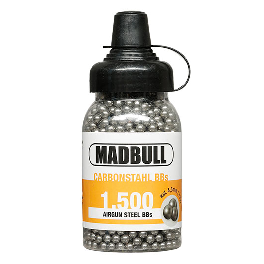 Madbull Stahl-BBs 4,5 mm - 1500 St�ck mit Schnelllader Kal. 4,5 mm BB Luftdruckmunition