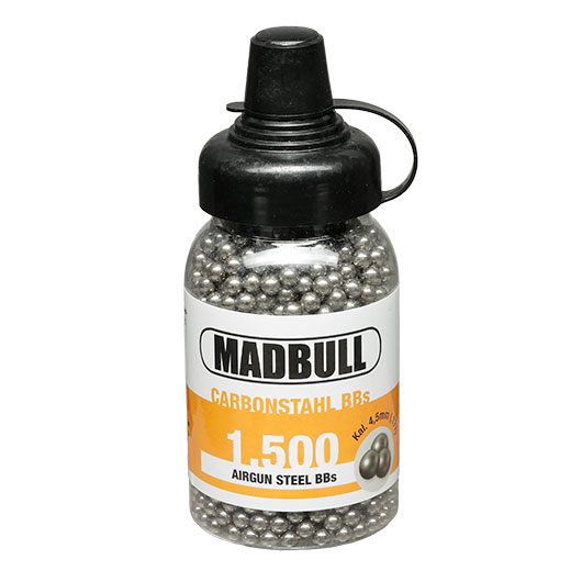Madbull Stahl-BBs 4,5 mm - 1500 St�ck mit Schnelllader Kal. 4,5 mm BB Luftdruckmunition Bild 1