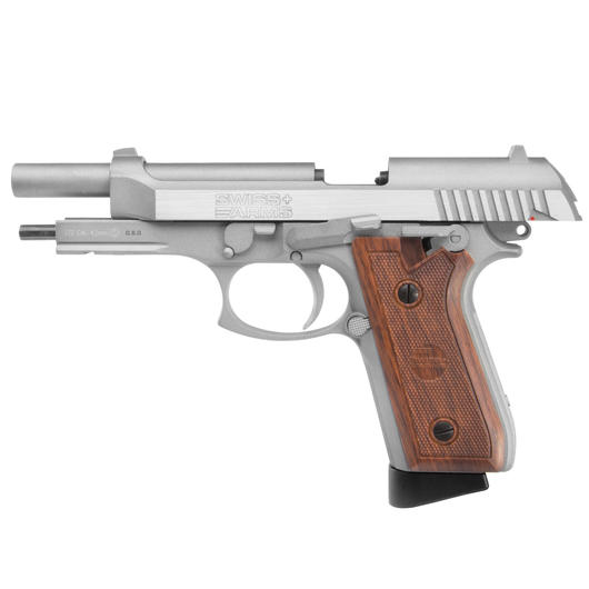 Swiss Arms SA92 CO2 Luftpistole Kal. 4,5mm BB Vollmetall Blowback silber Bild 5
