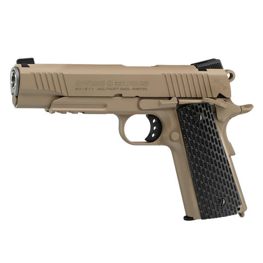 Versandrcklufer Swiss Arms P1911 CO2 Luftpistole Blow Back Kal. 4,5mmBB Vollmetall Military Rail desert Bild 1