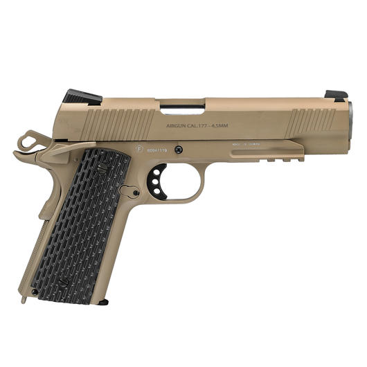 Swiss Arms P1911 CO2 Luftpistole Blow Back Kal. 4,5mmBB Vollmetall Military Rail desert Bild 3