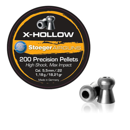 Stoeger X-Hollow 5,5 mm Diabolo glatter Schaft 200 Stck