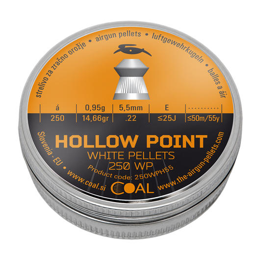Coal Hollow Point Diabolos White Pellets geriffelter Schaft Kal. 5,5 mm 250er Dose